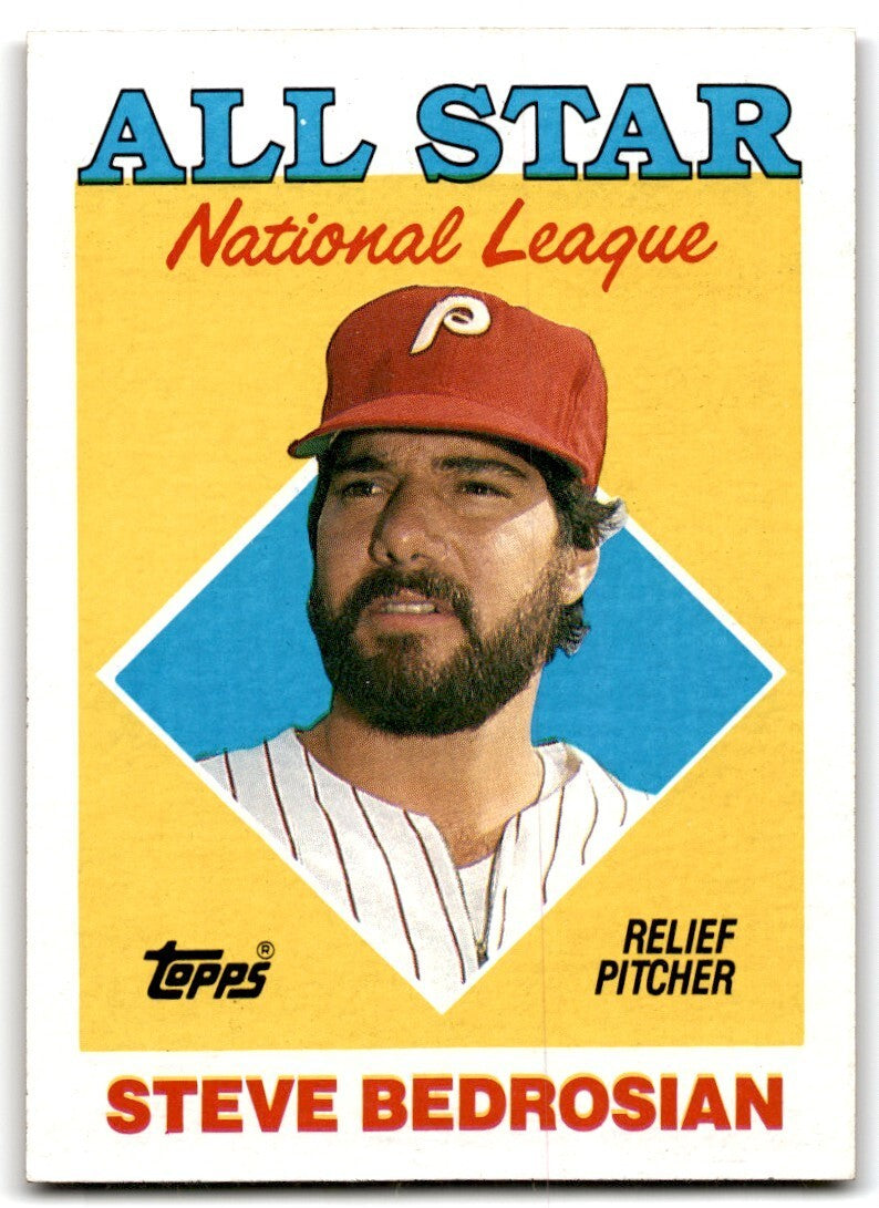 1988 Topps Baseball Card Steve Bedrosian Philadelphia Phillies #407