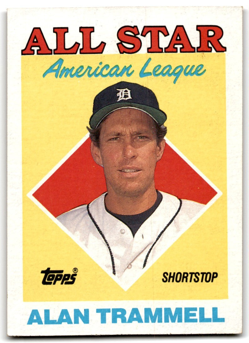 1988 Topps Baseball Card Alan Trammell Detroit Tigers #389
