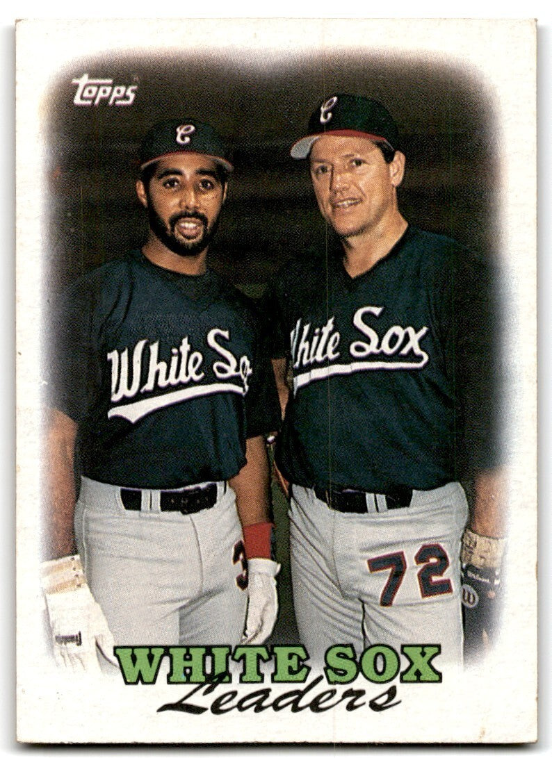 1988 Topps Baseball Card White Sox Leaders - Harold Baines/Carlton Fisk Chicago