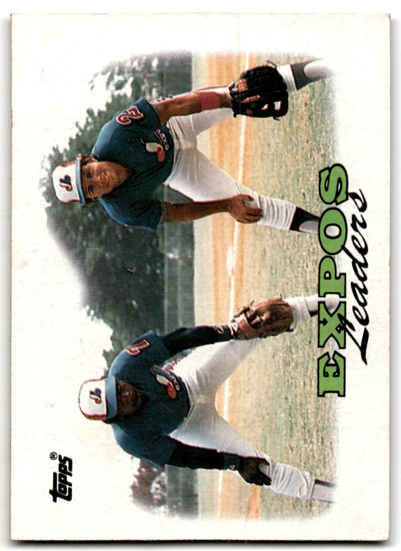 1988 Topps Baseball Card Expos Leaders - Hubie Brooks/Vance Law Montreal Expos