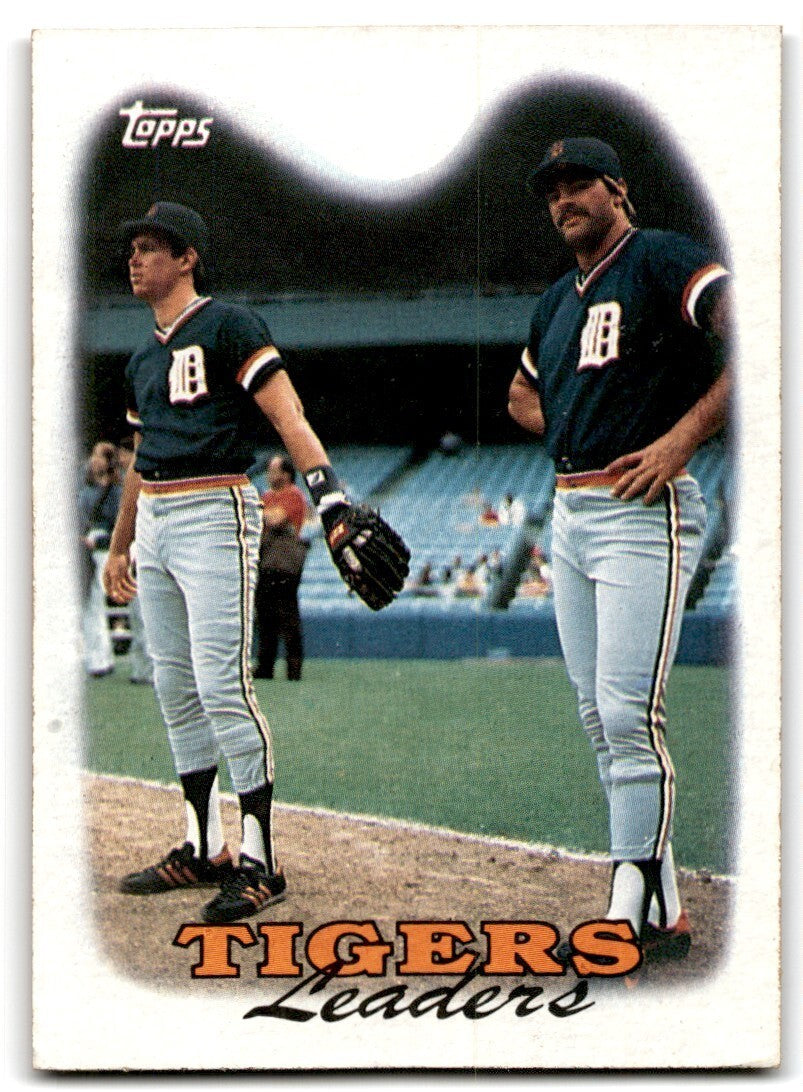 1988 Topps Baseball Card Tigers Leaders - Alan Trammell/Kirk Gibson Detroit
