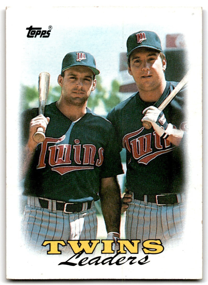 1988 Topps Baseball Card Twins Team Leaders:  Kent Hrbek/Gary Gaetti Minnesota