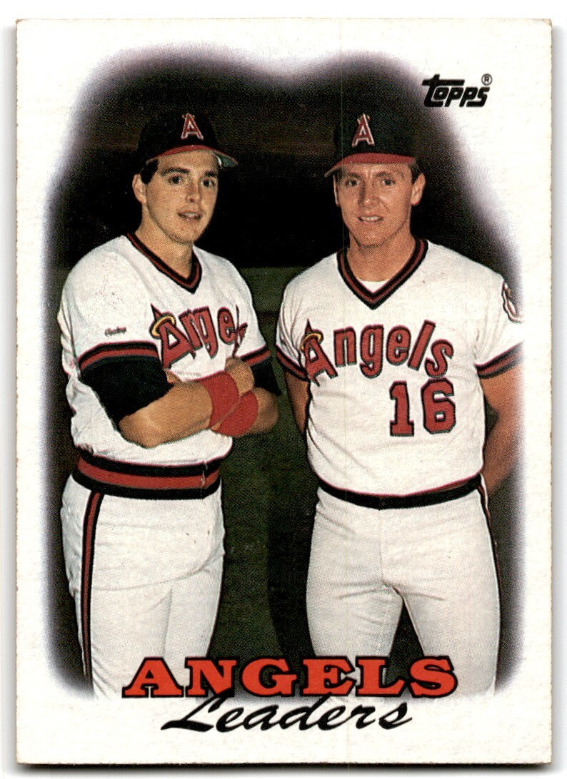 1988 Topps Baseball Card Angels Leaders - Wally Joyner/Jack Howell California