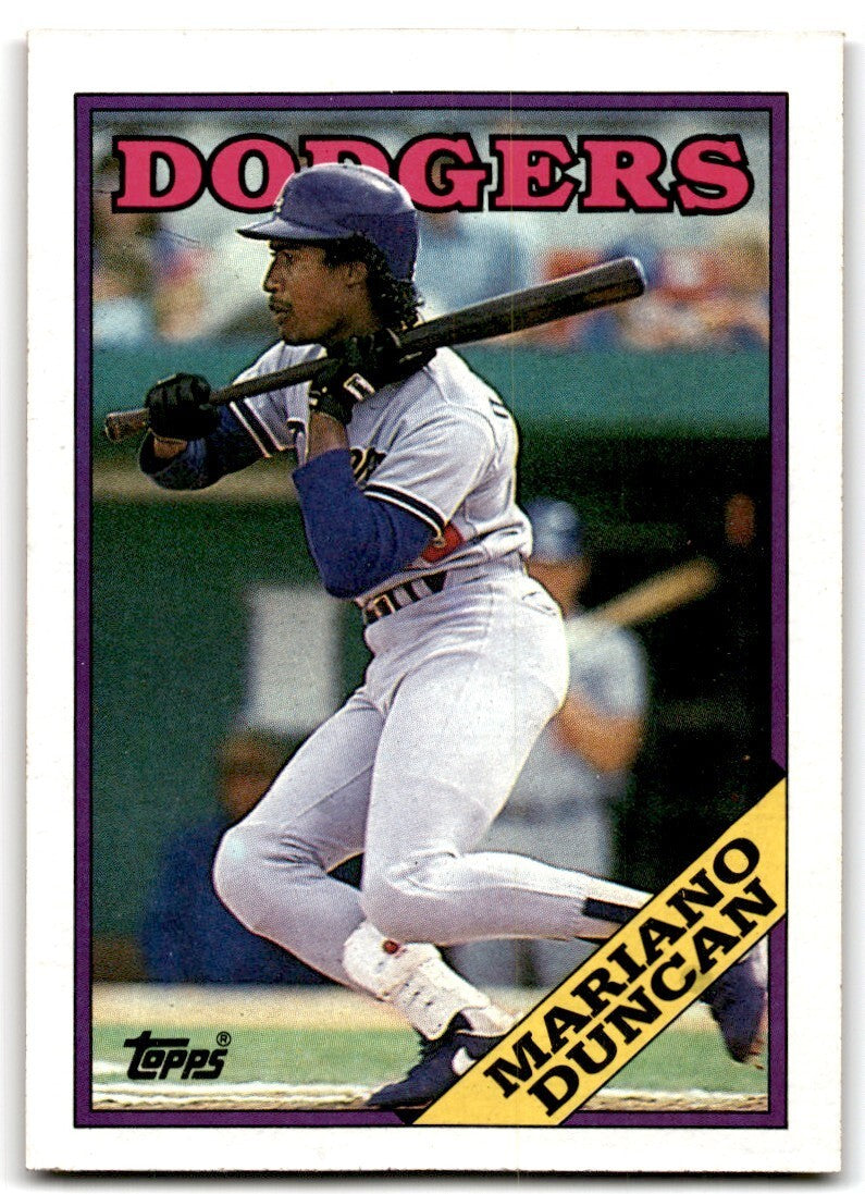 1988 Topps Baseball Card Mariano Duncan Los Angeles Dodgers #481