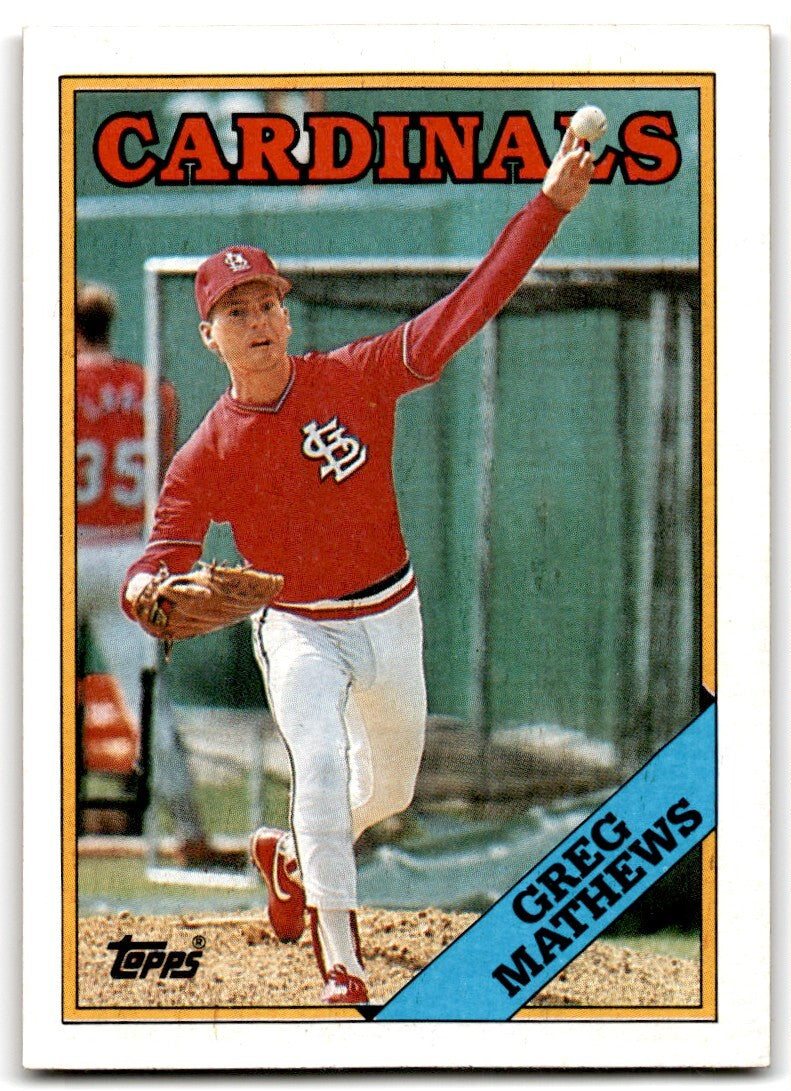 1988 Topps Baseball Card Greg Mathews St. Louis Cardinals #133