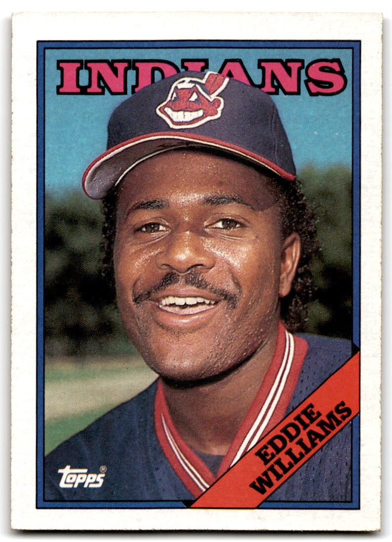 1988 Topps Baseball Card Eddie Williams Rookie Cleveland Indians #758