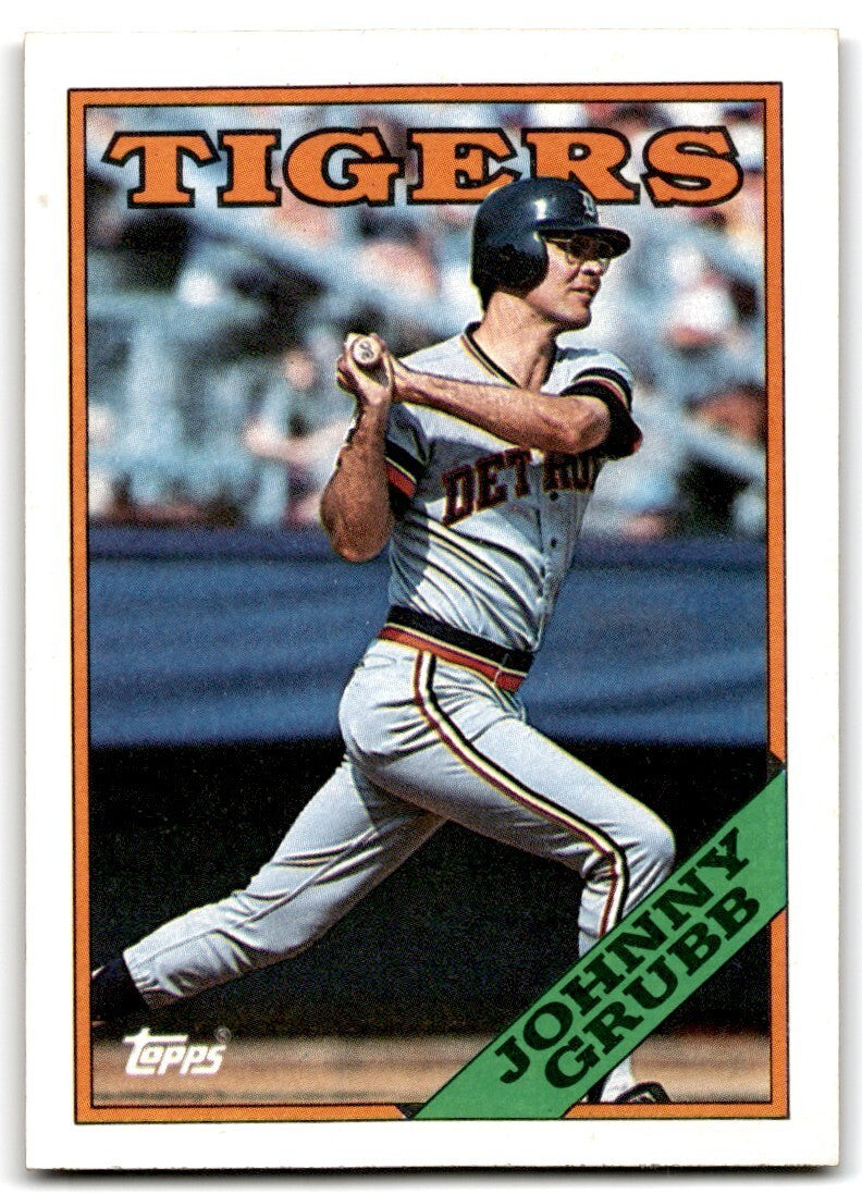1988 Topps Baseball Card Johnny Grubb Detroit Tigers #128