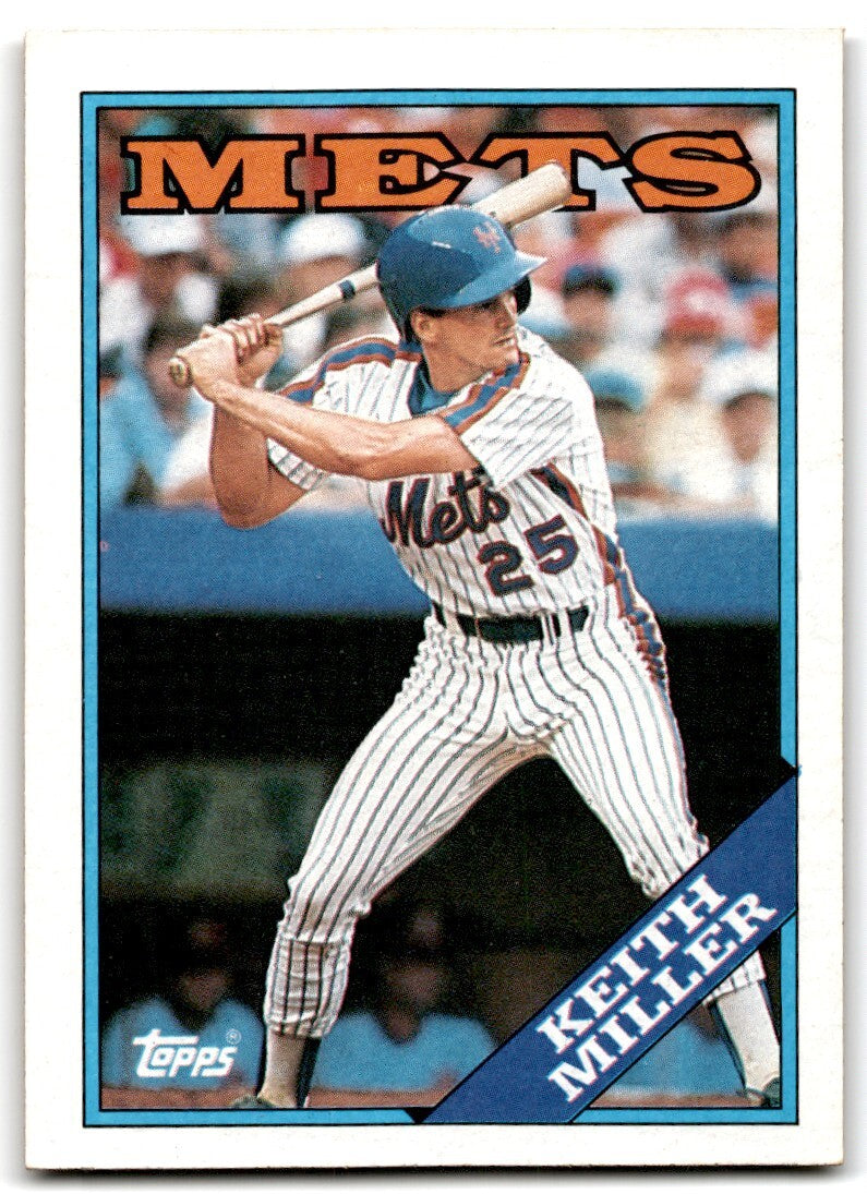 1988 Topps Baseball Card Keith Miller Rookie New York Mets #382