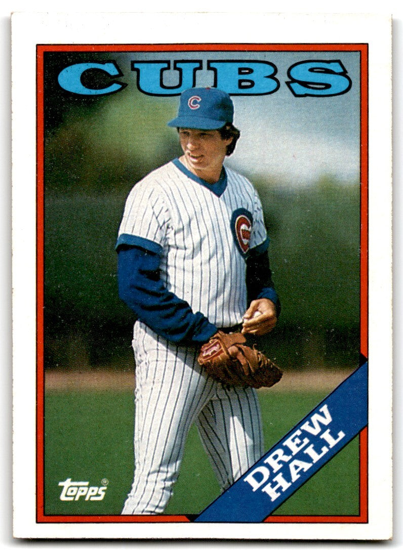 1988 Topps Baseball Card Drew Hall Chicago Cubs #262