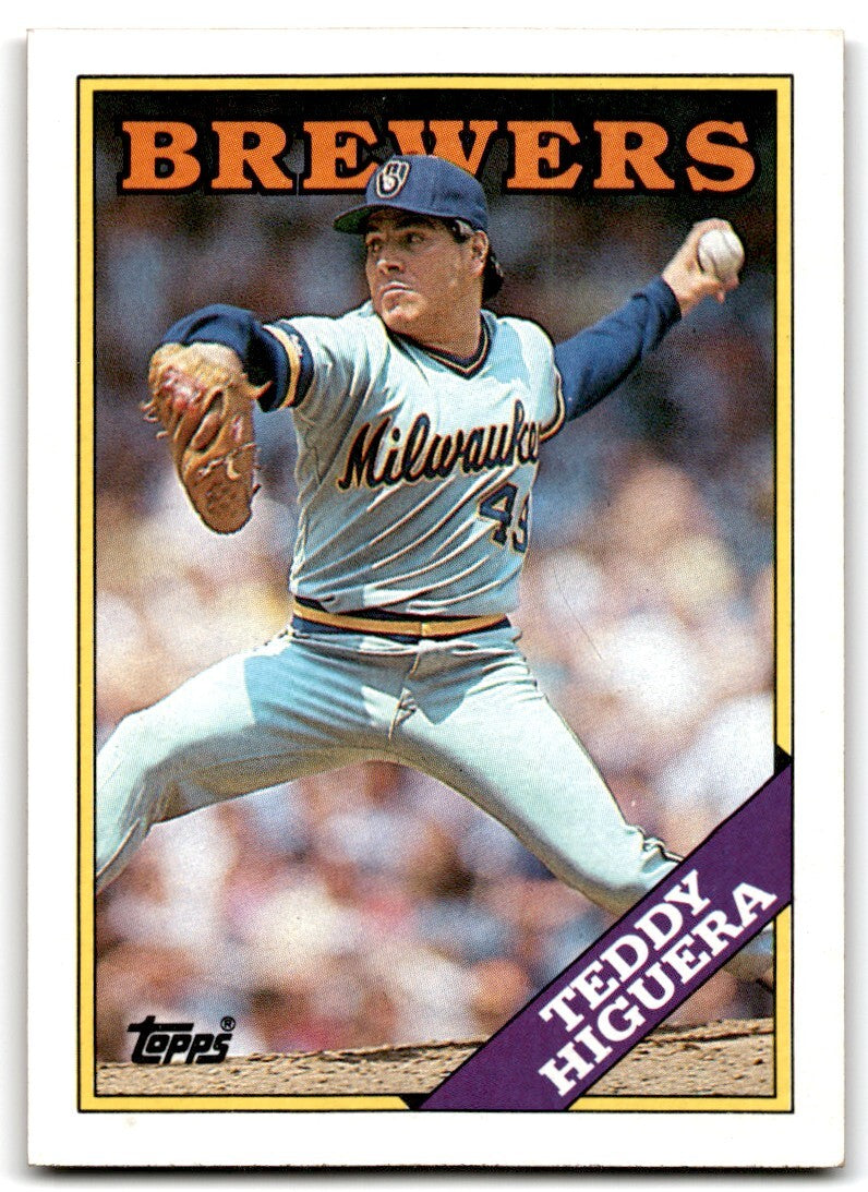 1988 Topps Baseball Card Teddy Higuera Milwaukee Brewers #110