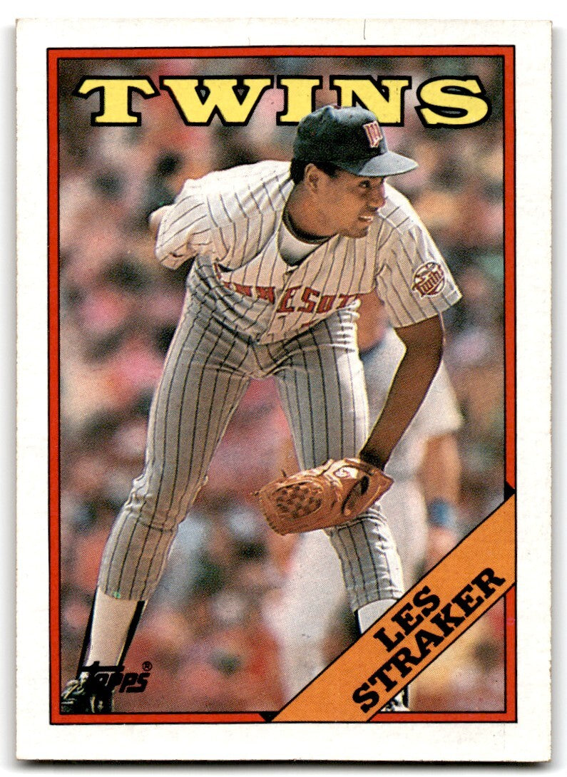 1988 Topps Baseball Card Les Straker Rookie Minnesota Twins #264