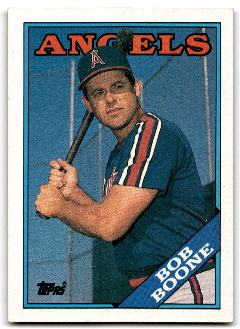 1988 Topps Baseball Card Bob Boone California Angels #498