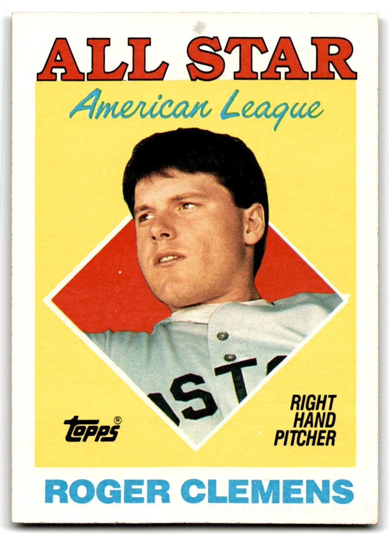 1988 Topps Baseball Card Roger Clemens Boston Red Sox #394