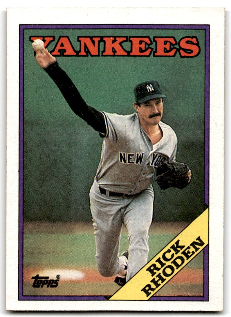 1988 Topps Baseball Card Rick Rhoden New York Yankees #185