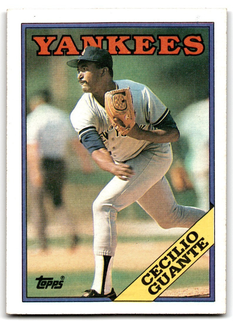 1988 Topps Baseball Card Cecilio Guante New York Yankees #84
