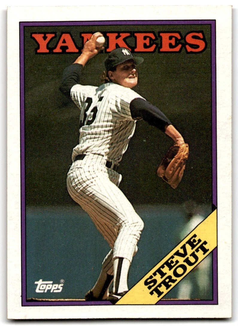 1988 Topps Baseball Card Steve Trout New York Yankees #584