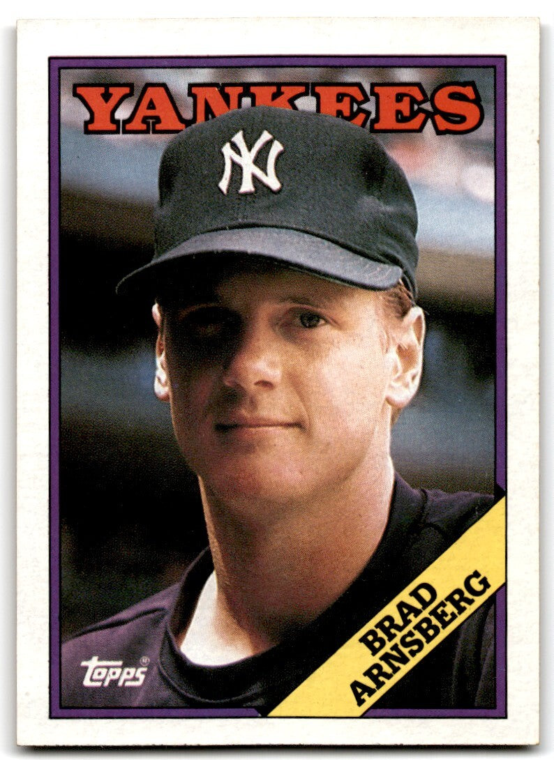 1988 Topps Baseball Card Brad Arnsberg Rookie New York Yankees #159
