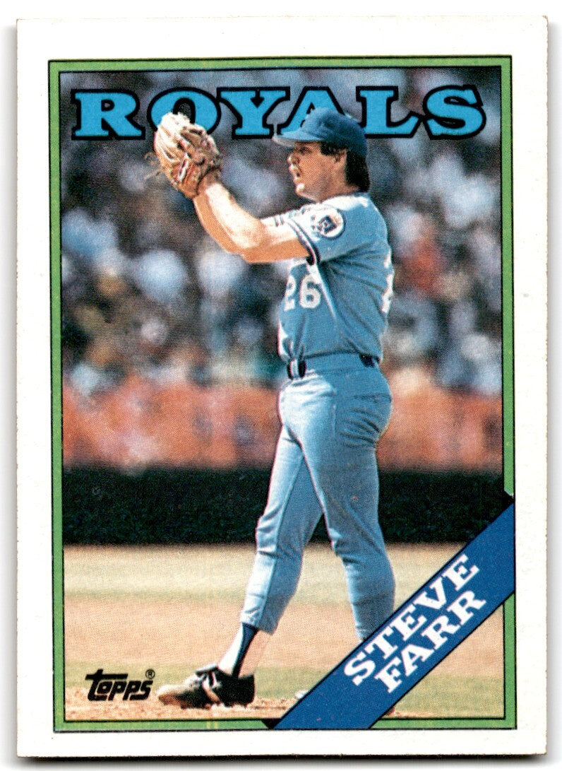 1988 Topps Baseball Card Steve Farr Kansas City Royals #222