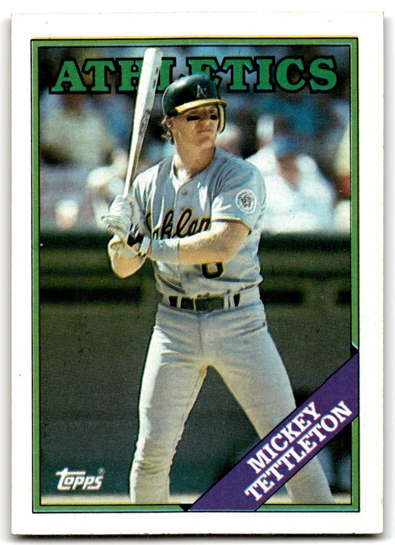 1988 Topps Baseball Card Mickey Tettleton Oakland Athletics #143