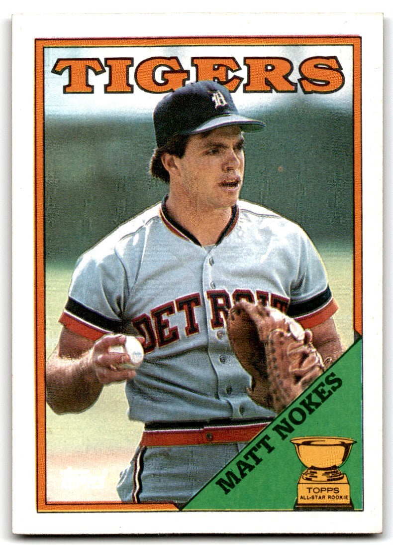 1988 Topps Baseball Card Matt Nokes Rookie Detroit Tigers #645