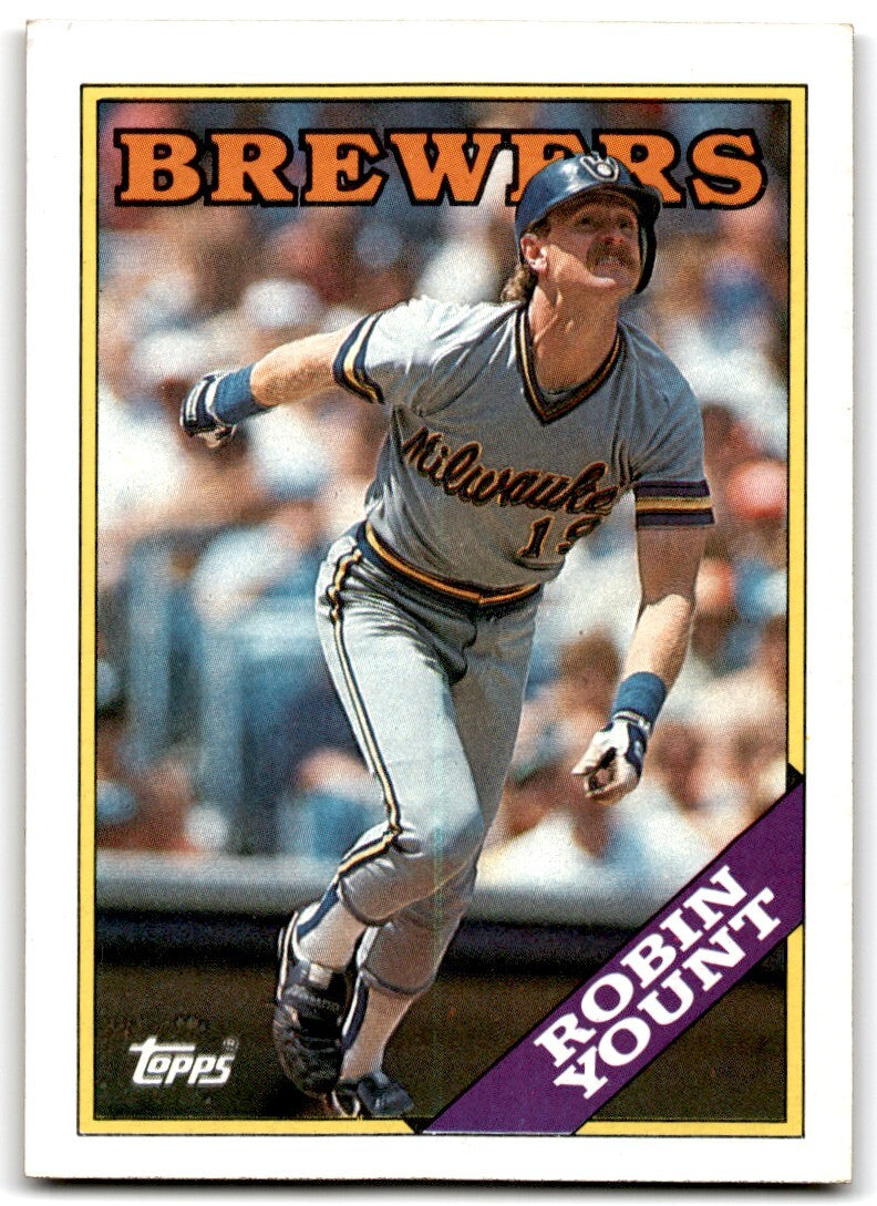 1988 Topps Baseball Card Robin Yount Milwaukee Brewers #165