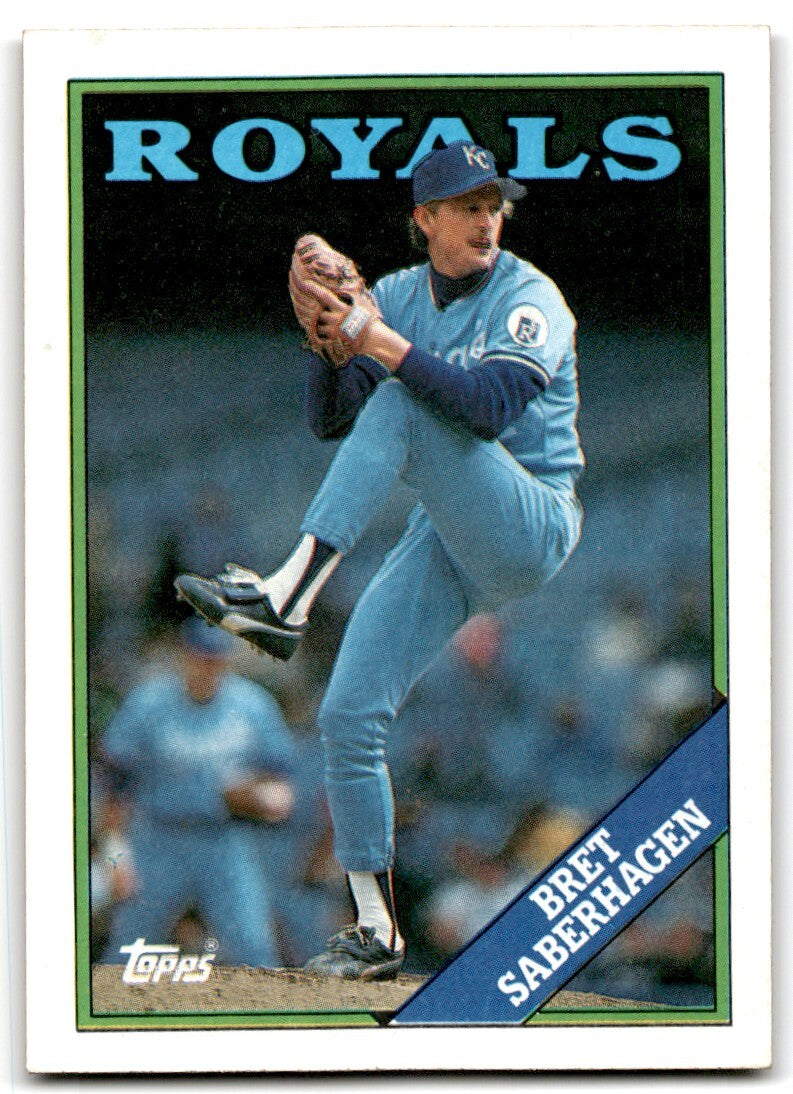 1988 Topps Baseball Card Bret Saberhagen Kansas City Royals #540