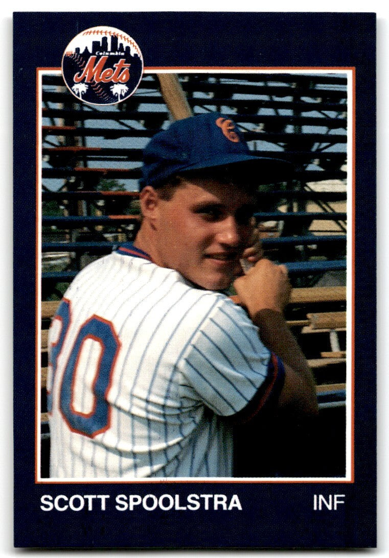 1988 Grand Slam Baseball Card Scott Spoolstra a Columbia Mets #20