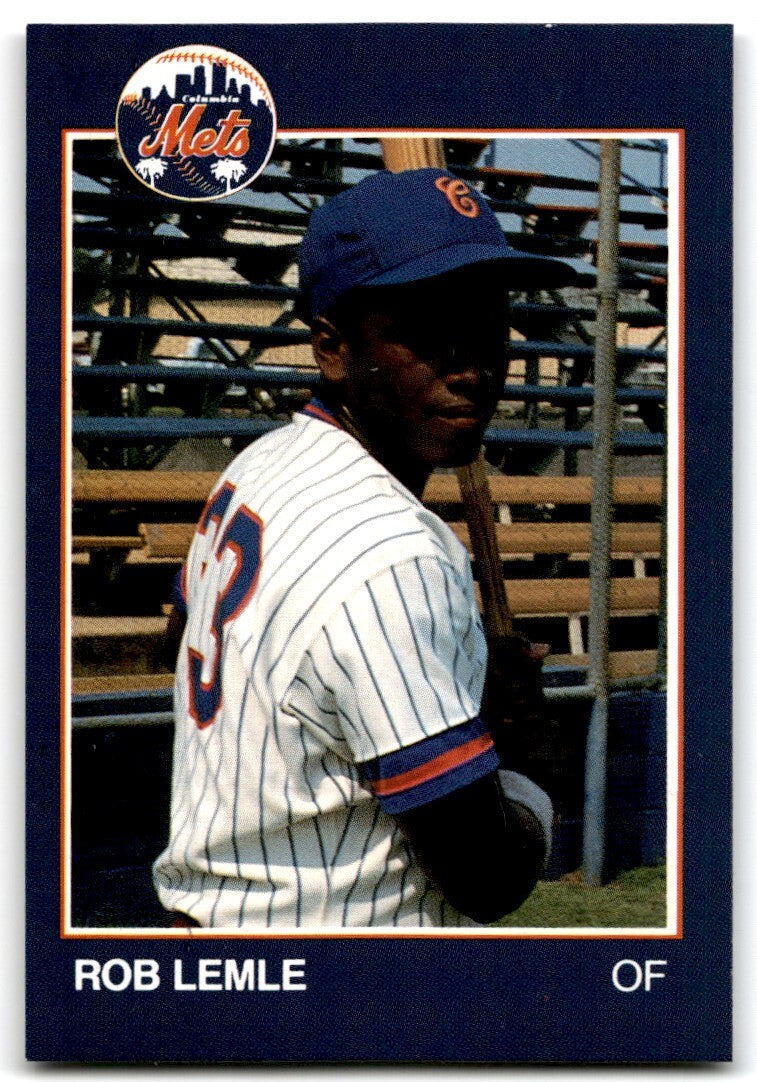 1988 Grand Slam Baseball Card Rob Lemle c Columbia Mets #21