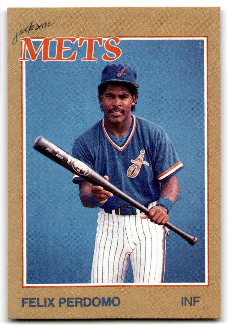 1988 Grand Slam Baseball Card Felix Perdomo a Jackson Mets #24
