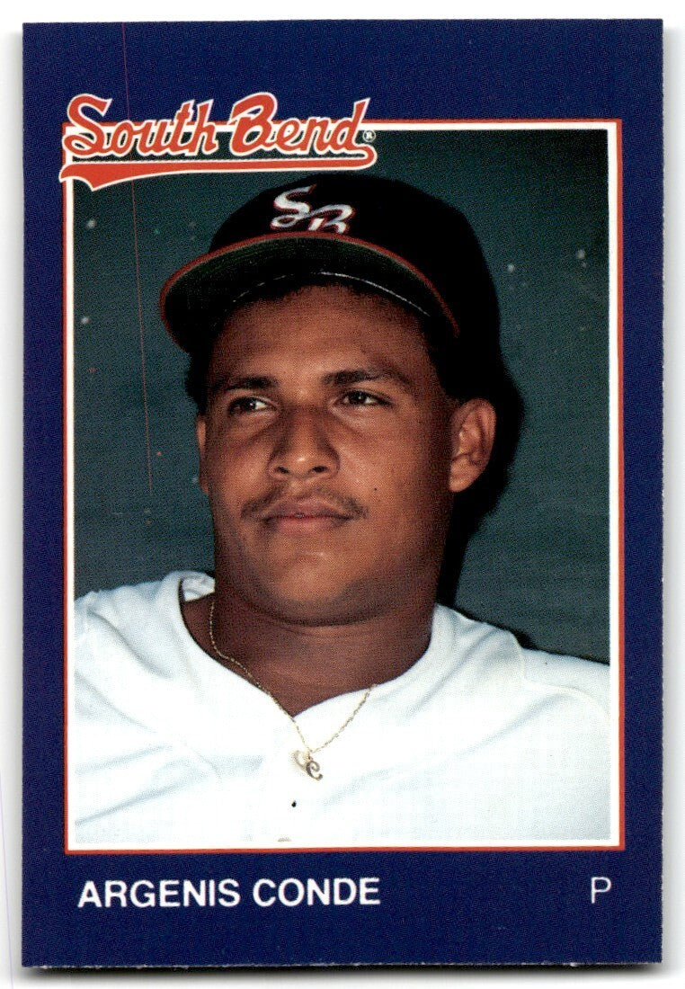1988 Grand Slam Baseball Card Argenis Conde a South Bend White Sox #18