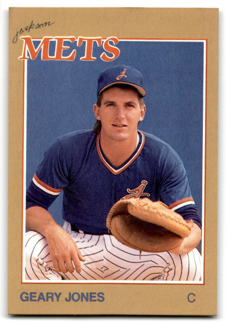 1988 Grand Slam Baseball Card Geary Jones a Jackson Mets #3