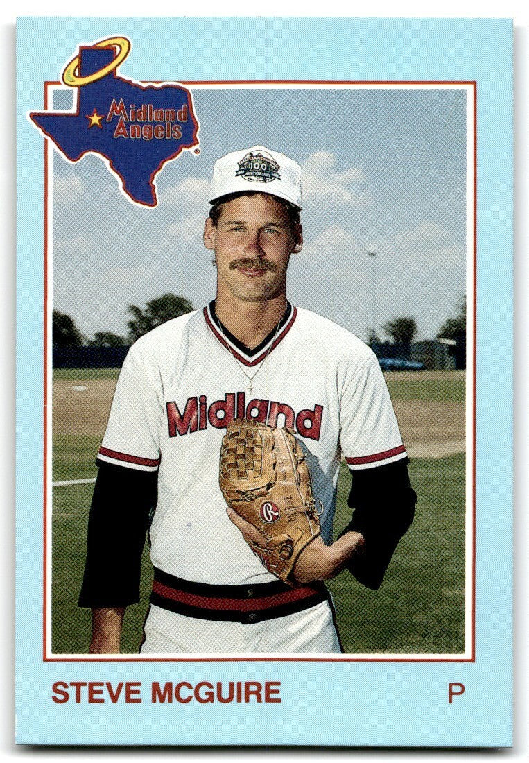 1988 Grand Slam Baseball Card Steve McGuire b Midland Angels #12