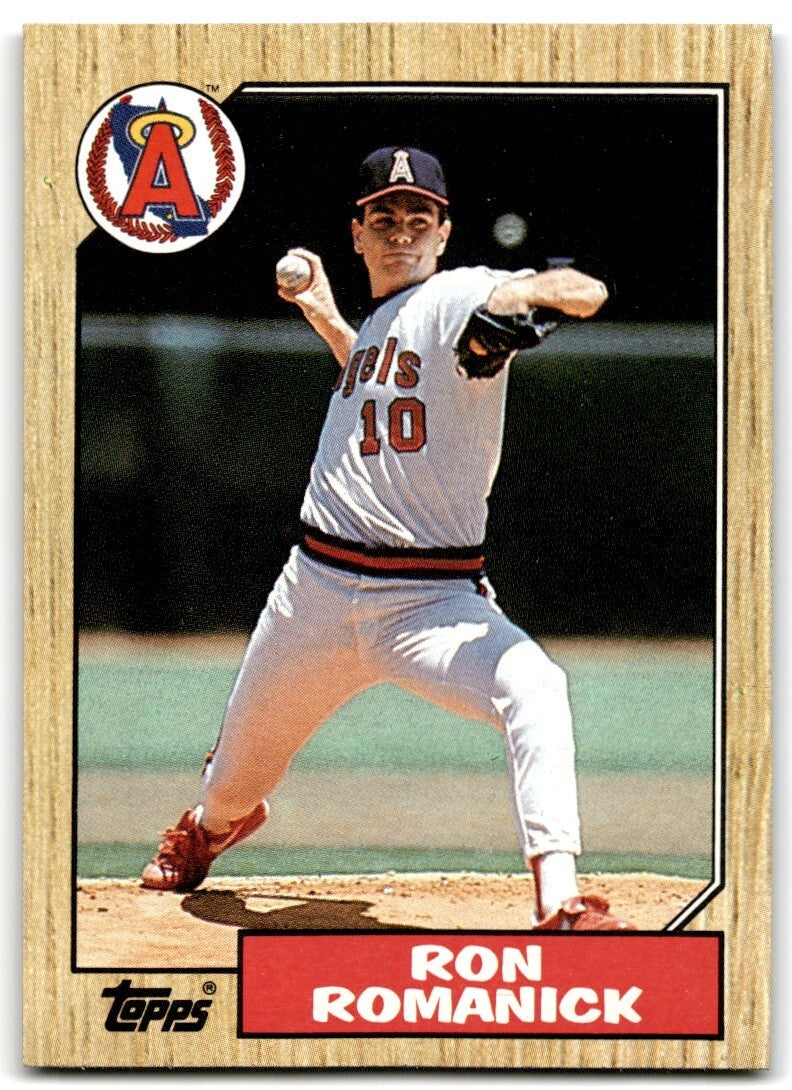 1987 Topps Baseball Card Ron Romanick California Angels #136