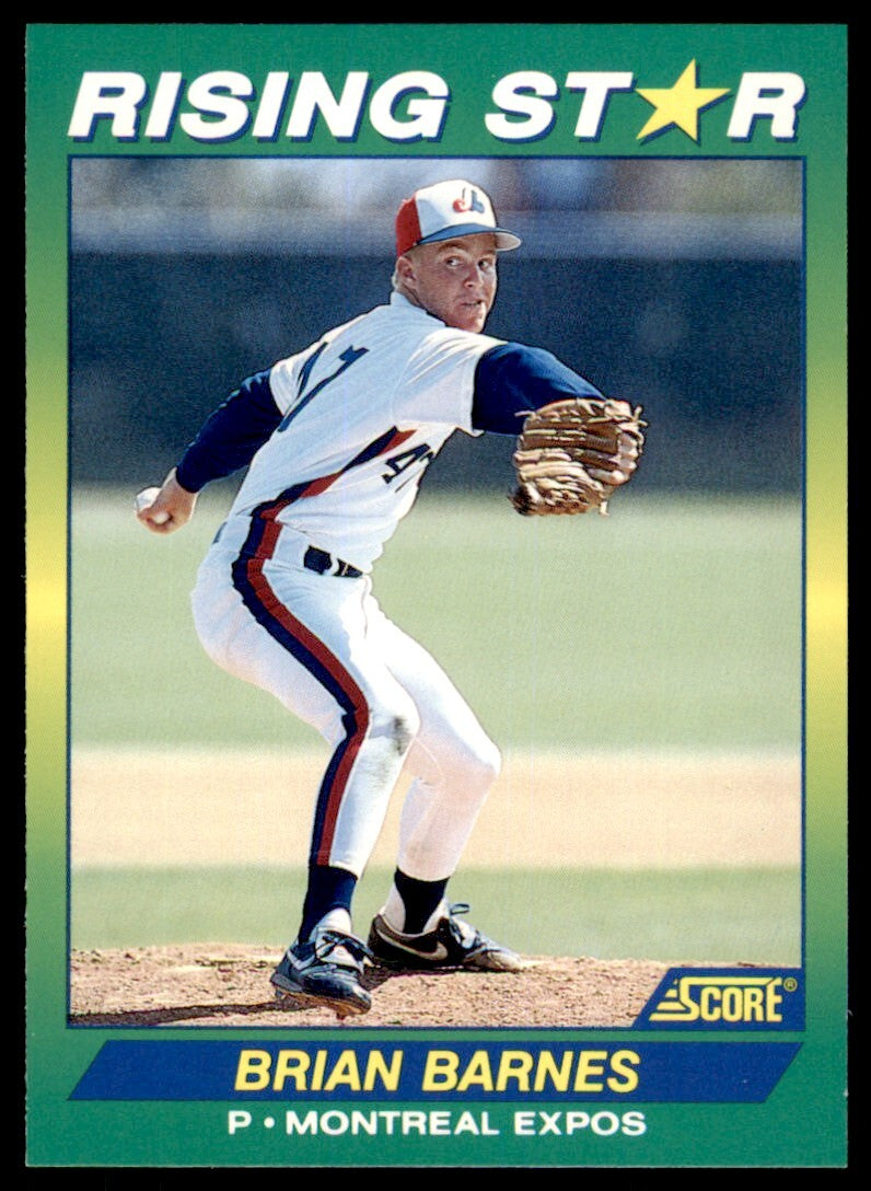 1992 Score 100 Rising Stars Brian Barnes . Montreal Expos #78