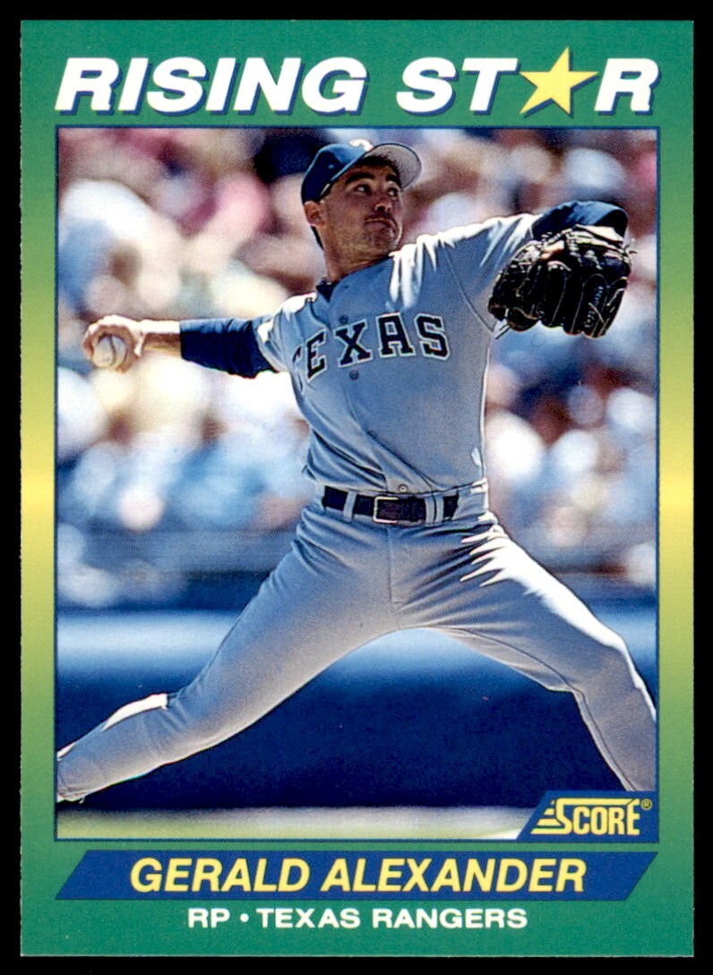 1992 Score 100 Rising Stars Gerald Alexander . Texas Rangers #99