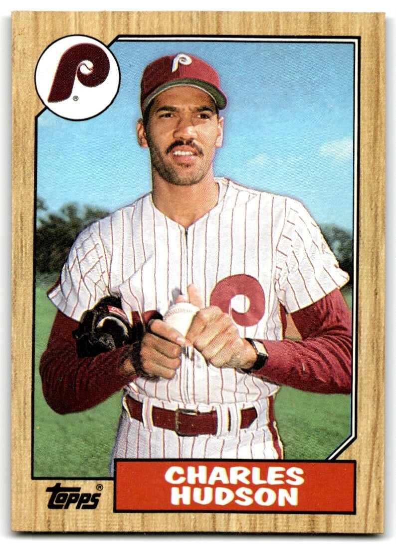 1987 Topps Baseball Cards Charles Hudson Philadelphia Phillies #191