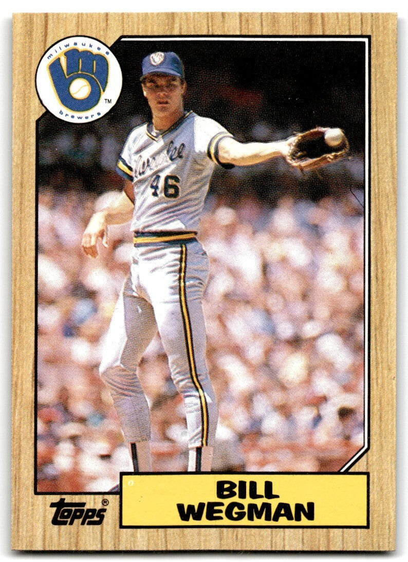 1987 Topps Baseball Cards Bill Wegman Milwaukee Brewers #179