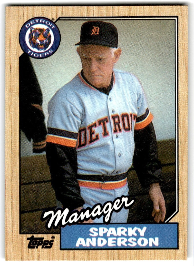 1987 Topps Baseball Cards Sparky Anderson Detroit Tigers #218