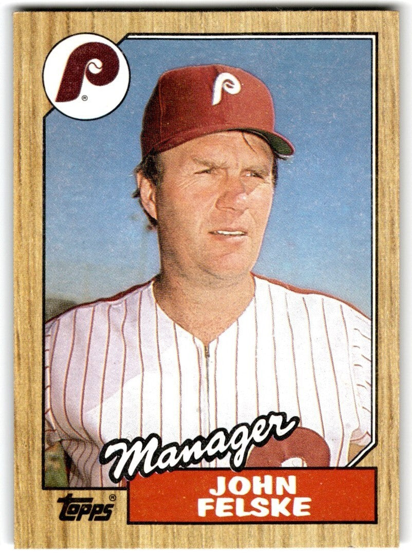 1987 Topps Baseball Cards John Felske Philadelphia Phillies #443