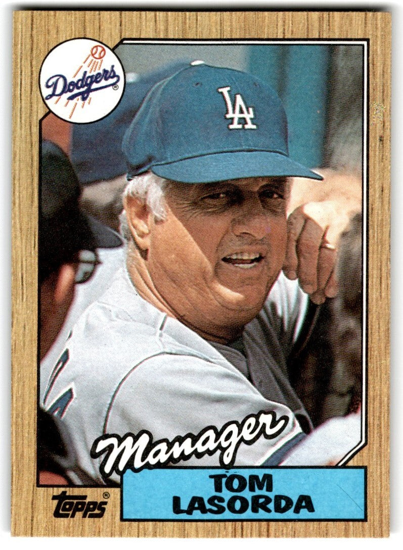 1987 Topps Baseball Cards Tom Lasorda Los Angeles Dodgers #493