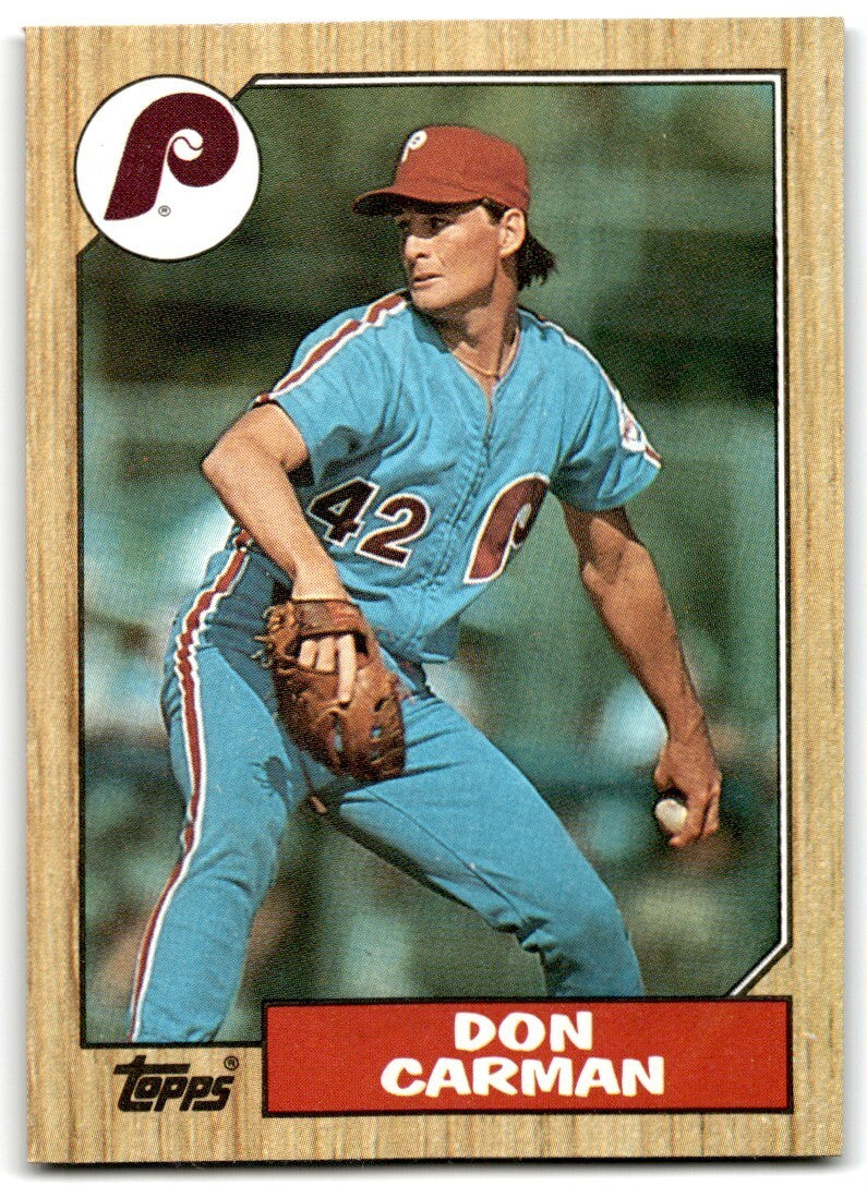 1987 Topps Baseball Cards Don Carman Philadelphia Phillies #355