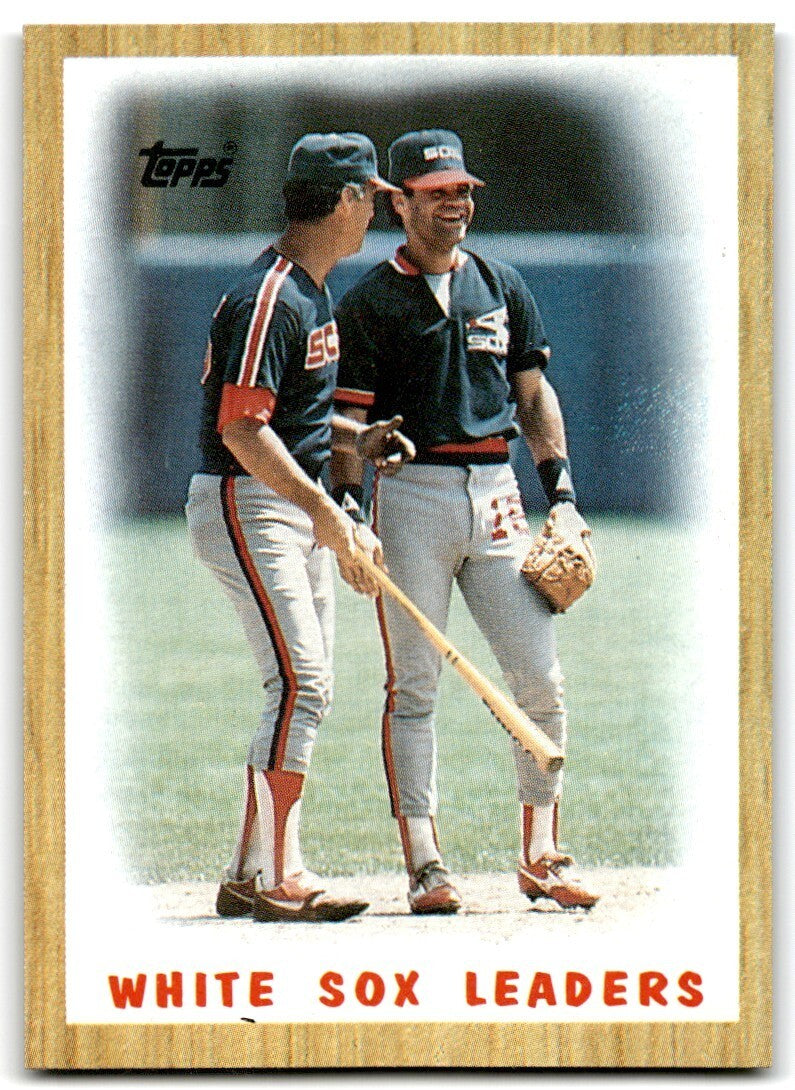 1987 Topps Baseball Cards White Sox Leaders - Julio Cruz/Ed Brinkman Chicago