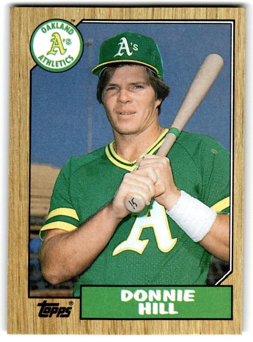 1987 Topps Baseball Cards Donnie Hill Oakland Athletics #339