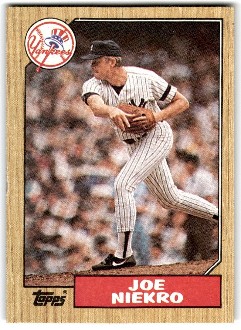 1987 Topps Baseball Cards Joe Niekro New York Yankees #344