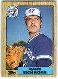 1987 Topps Baseball Cards Mark Eichhorn Rookie Toronto Blue Jays #371