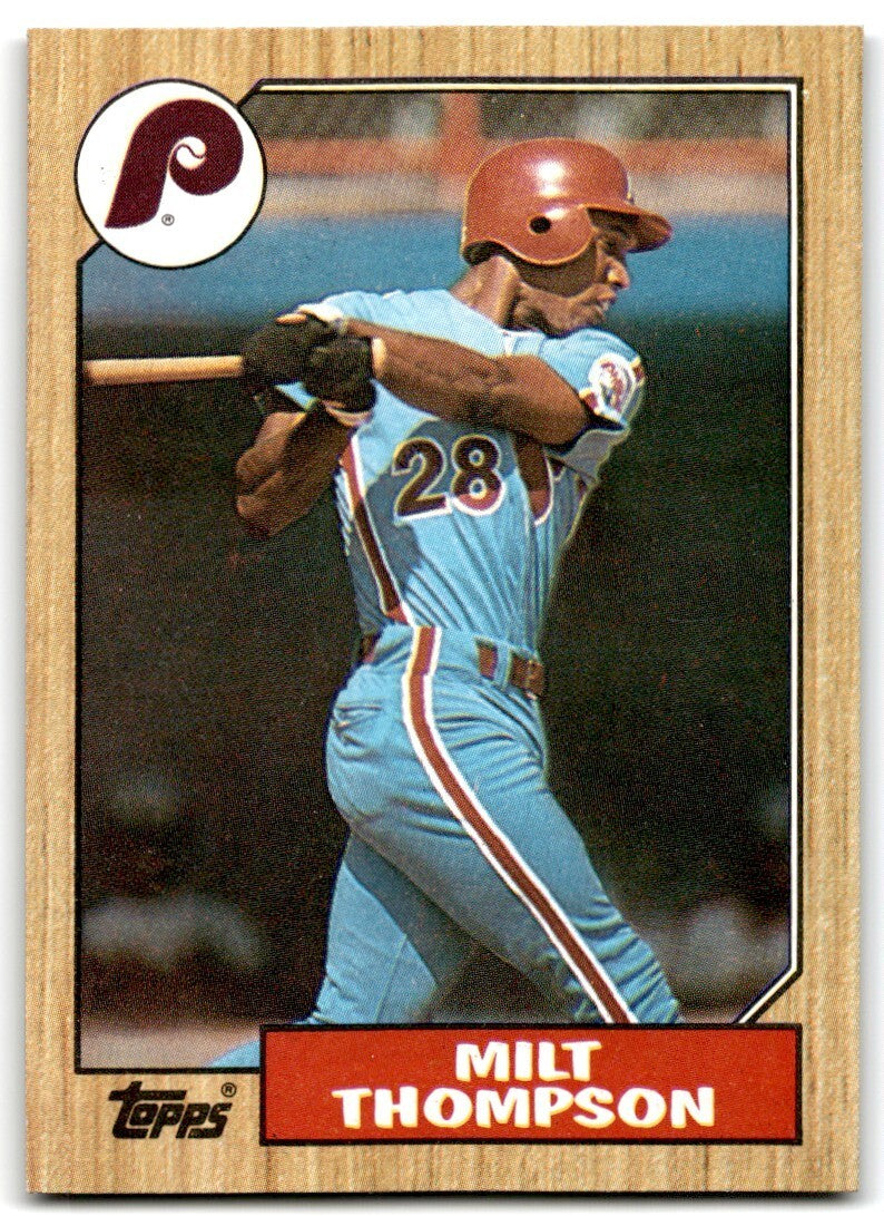 1987 Topps Baseball Cards Milt Thompson Philadelphia Phillies #409