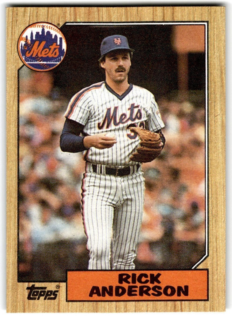 1987 Topps Baseball Cards Rick Anderson Rookie New York Mets #594