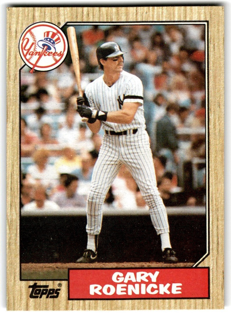 1987 Topps Baseball Cards Gary Roenicke New York Yankees #683