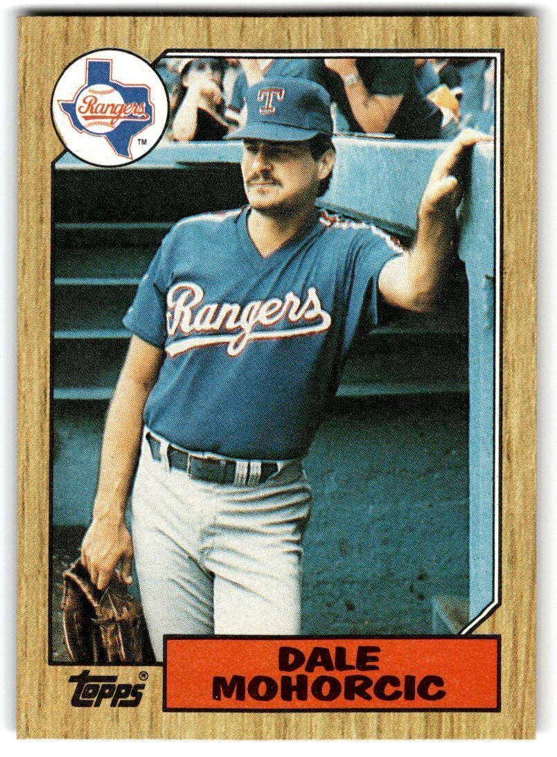 1987 Topps Baseball Cards Dale Mohorcic Rookie Texas Rangers #497
