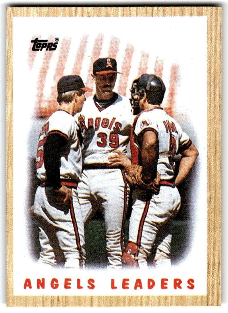 1987 Topps Baseball Cards Angels Leaders - Mike Witt/Bob Boone/Marcel Lachemann
